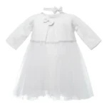 Rochiță Bebeluș Fetiță alba cu Accesoriu de Păr