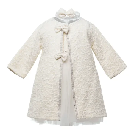 Rochita Bebe fetita 0-2 ani Albă cu Cardigan