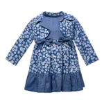 Rochiță cu Floricele și Denim pentru Bebeluș Fetiță