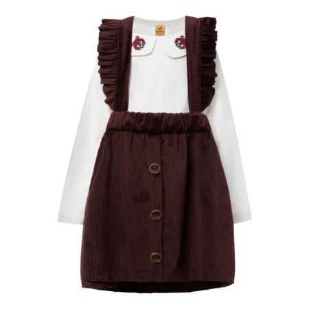 Rochie Fetiță Sarafan din Reiat și Bluză Bumbac