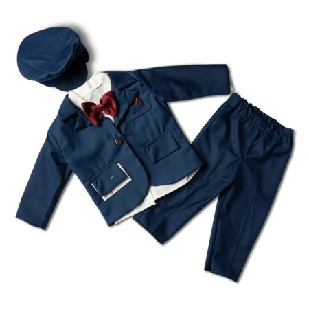 Costum Albastru Închis Chic pentru Băieți pentru Evenimente Speciale