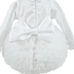 Rochiță Albă cu Tulle și Pietricele Strălucitoare