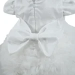 Rochita Bebelusi Fetita 0-2 ani albă cu tulle și fundă