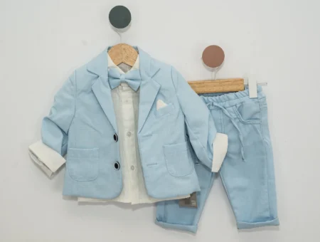 Costum bebeluș băiat bleu