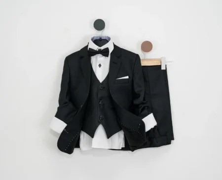 Costum 1-10 ani, cu cămașă, vestă și papion