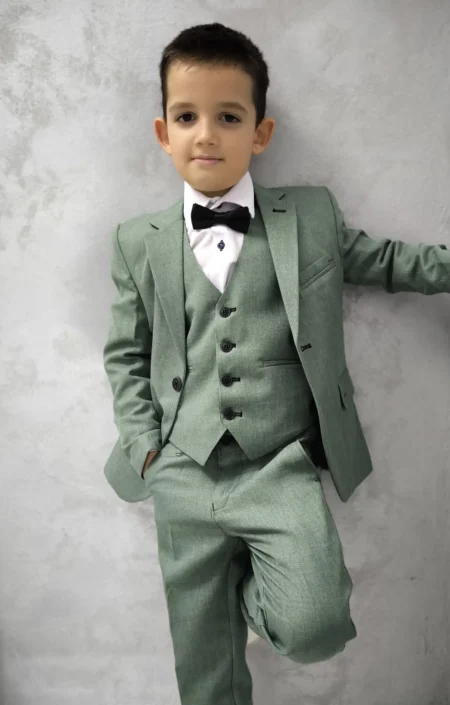 Costum băieți cu sacou verde