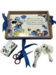 Tava si Accesorii pentru Mot Baiat cu Personaj Șoricel din Desene Animate, cu Nuanțe de Albastru